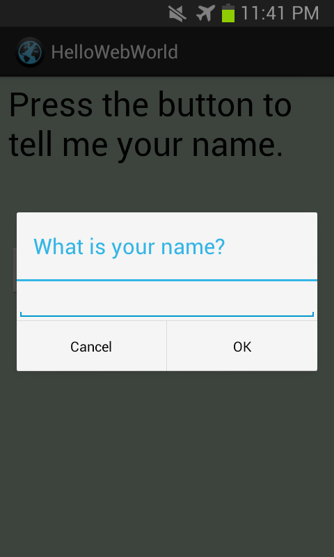 Setting your name in the app